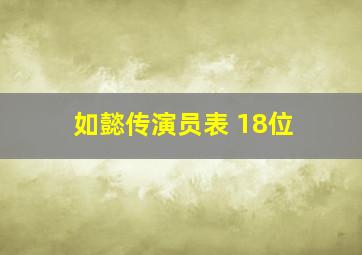 如懿传演员表 18位